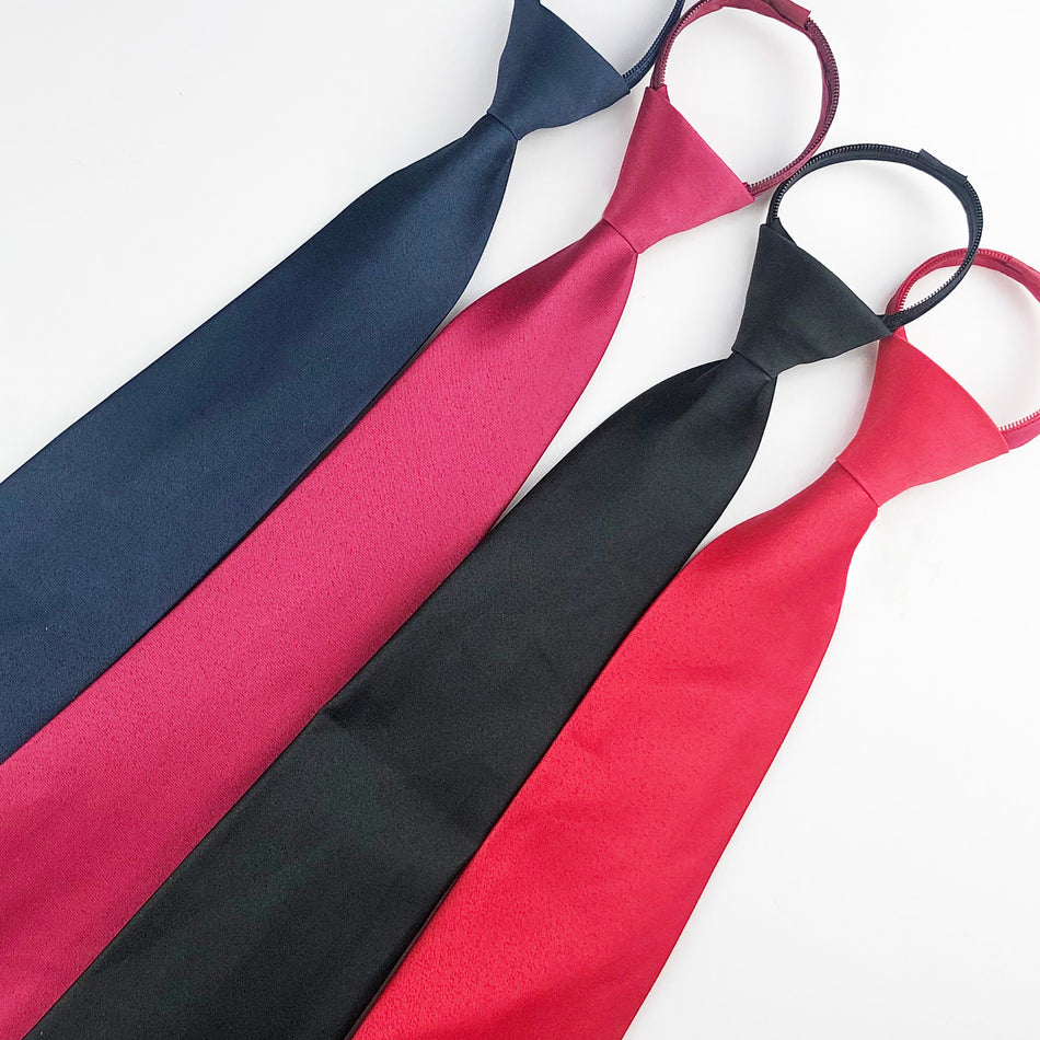 Solid Color Zipper Tie – 45cm Easy Korean Style Tie