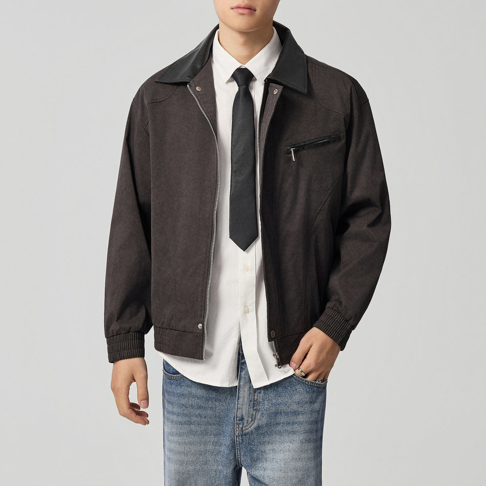 Retro Tie-Dye Men’s Jacket – Loose Drop Shoulder Style