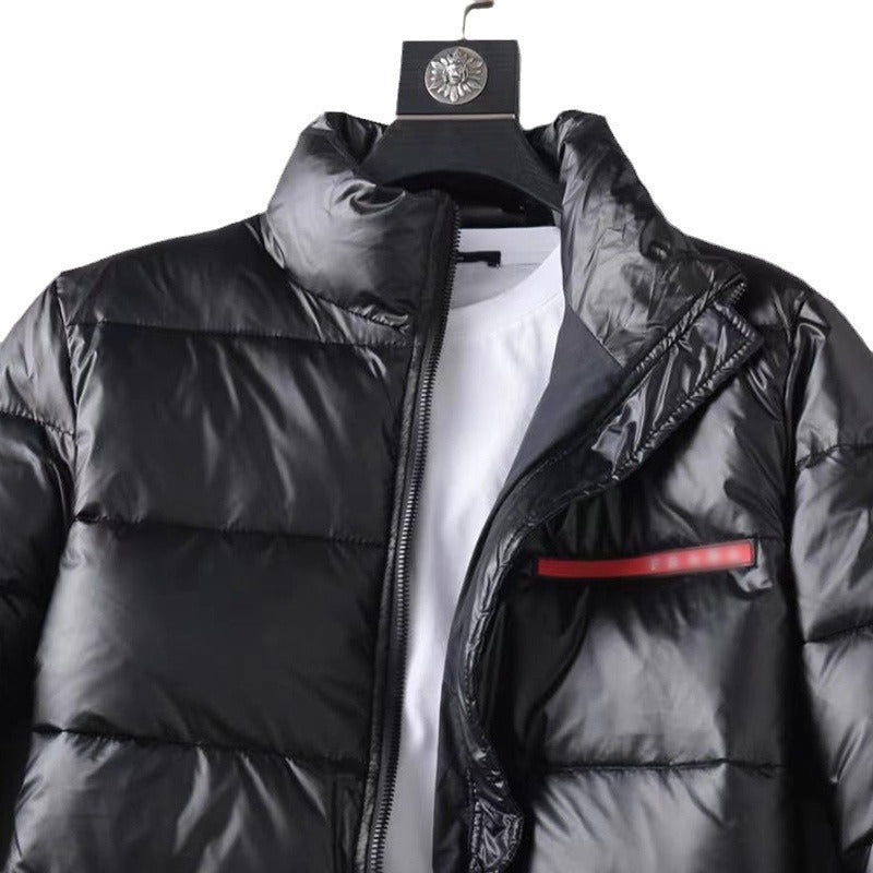 Men’s Slim Short Down Jacket Stand Collar Winter Warm