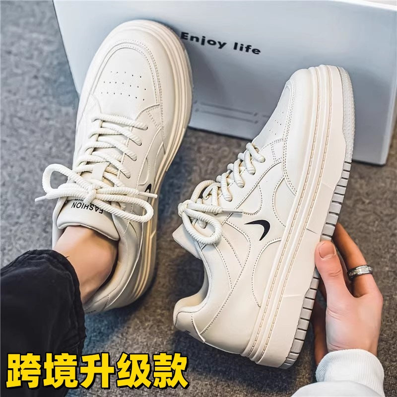 Men’s White Korean Fashion Sneakers – 2025