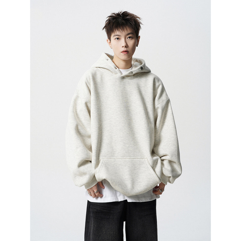 Men’s 450g Heavy Oversize Button Hoodie Winter Coat
