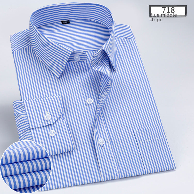 Men’s Slim Business Shirt | White Striped Office Wear