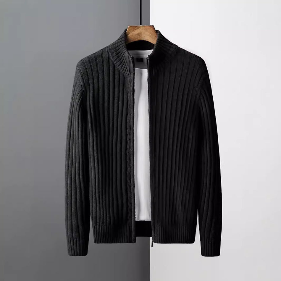 Men's Korean Zipper Cardigan – Autumn Winter Thick Knit Jacket
