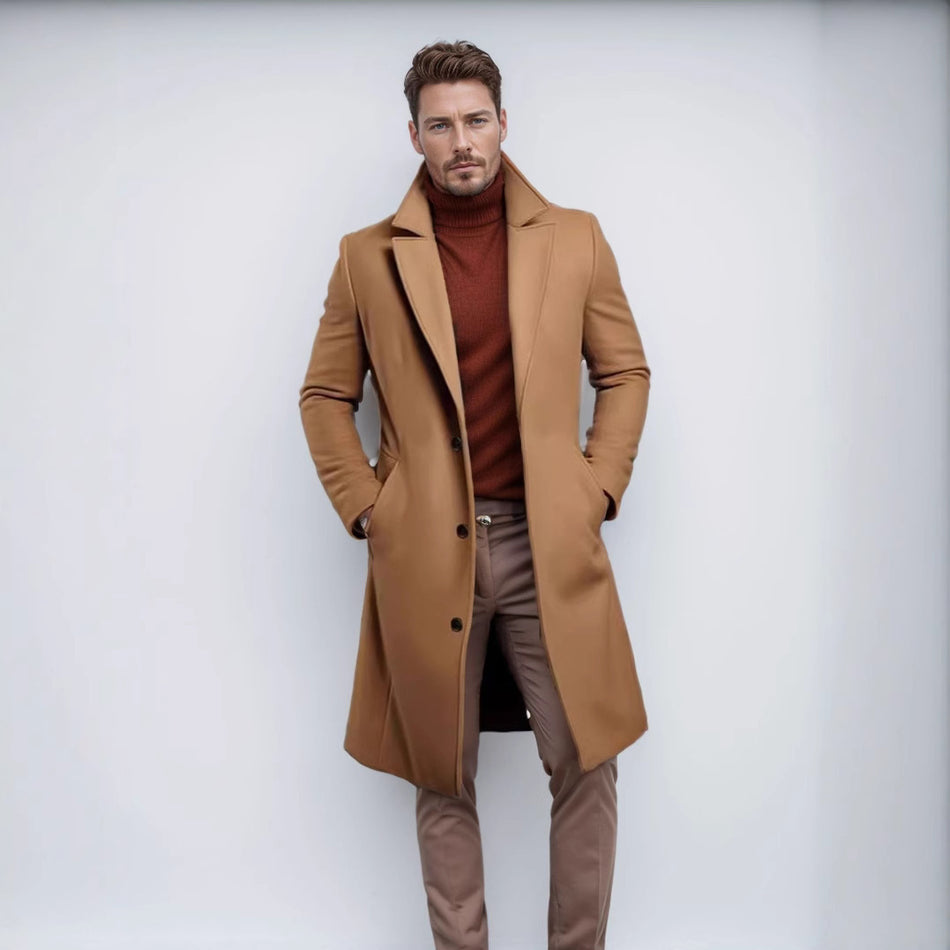 Men’s Mid-Length Wool Overcoat | 2025 Autumn Winter Coat